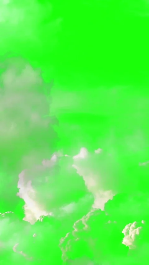 Vertical video animation - Flying Through The Clouds On The Green Screen Back Stock Footage 224033031