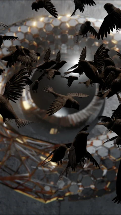 Vertical video animation - Futuristic technology as a torus object attacked.. Stock Footage 232766839