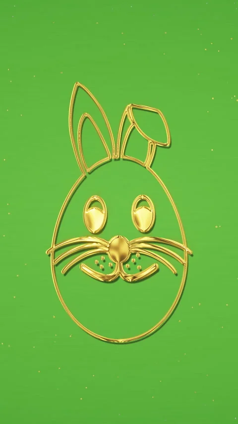 Vertical video animation of a Happy Easter greeting card with golden easter egg. Stock Footage 329537849