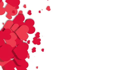 Vertical video with animation of red hearts as symbols of love. Stock Footage 232293913