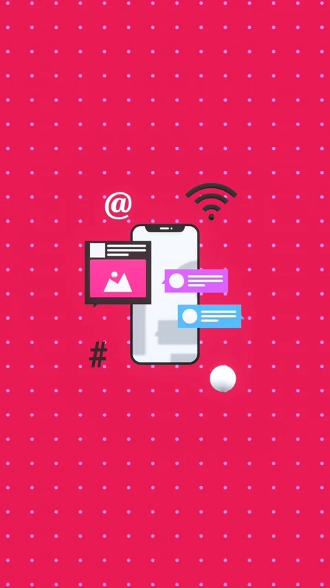 Vertical Video Animation Showcasing Social Media Marketing, Online Interactions. 動画素材 297028353