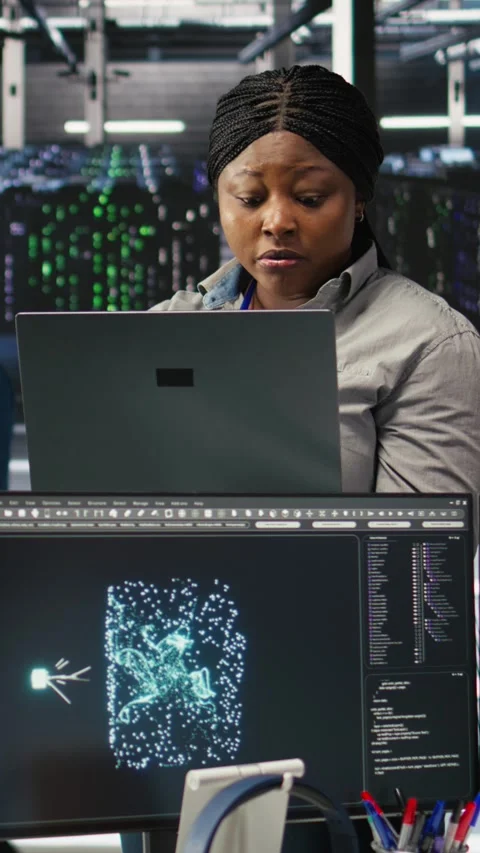 Vertical video Annoyed data center admin having trouble doing node tree Stock Footage 308757309