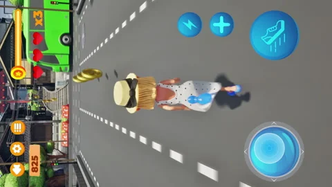 Vertical video of the arcade game hero avoiding obstacles on a virtual map Stock Footage 289008095