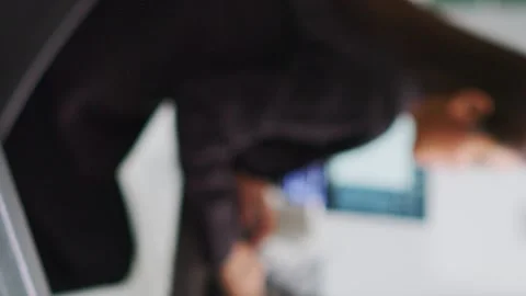 Vertical Video Architect working on building design with graphic software Stock Footage 263082886