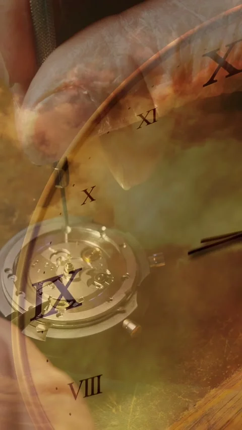 Vertical video: Artisan hands entering, tool turning screw to fix watch over Stock Footage 334770477