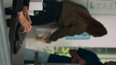 Vertical video: Asian programer typing big data code on computer to work on app Stock Footage 220103937