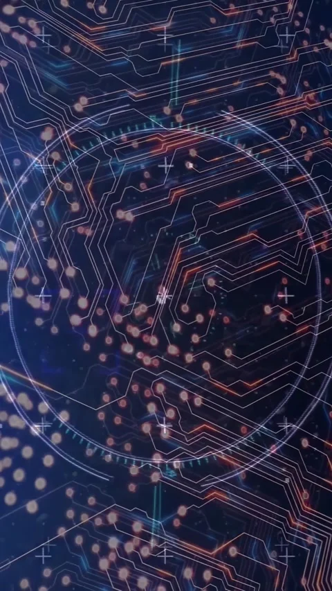 Vertical video: Asterisk marker starting HUD ring and dots pulsing, traces Stock Footage 329840143