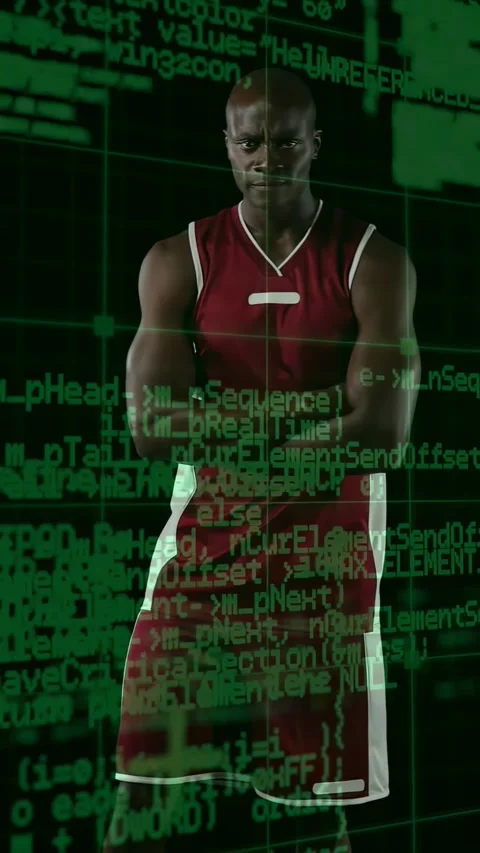 Vertical video: Athlete reacting to camera, lifting head, crossing arms under Stock Footage 331009485
