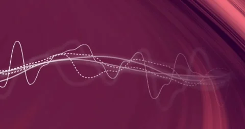 Vertical video: Audio driving waves rightward, dotted trace pulsing for music on Stock Footage 331872129