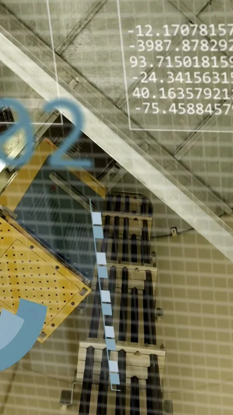 Vertical video: Augmented HUD flattening cone and animating charts, collecting 動画素材 333896462