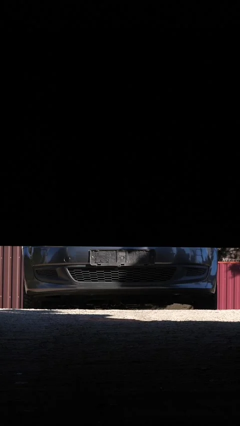 Vertical video Automatic garage doors with remote control open upwards Stock Footage 267733342