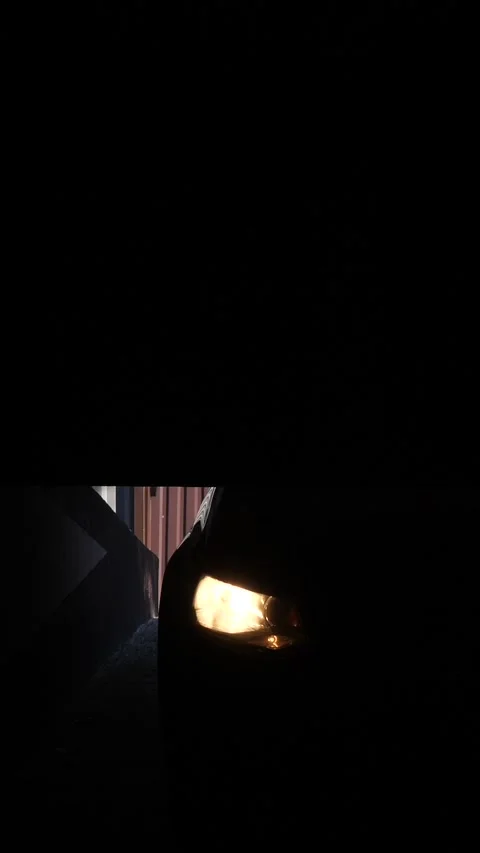 Vertical video automatic roller doors to garage open before entering parking Stock Footage 267732910