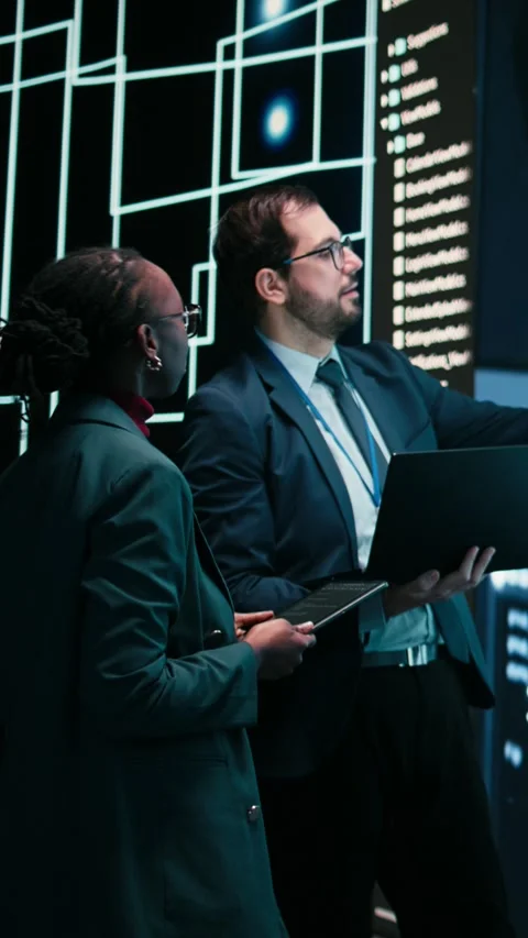 Vertical video Autonomy concept, AI machine learning and engineering team Stock Footage 329713522