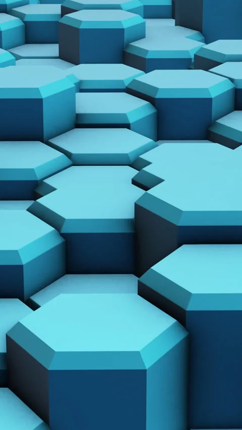 VERTICAL VIDEO:  Background of Hexagons Moves in a Circle Stock Footage 266018036