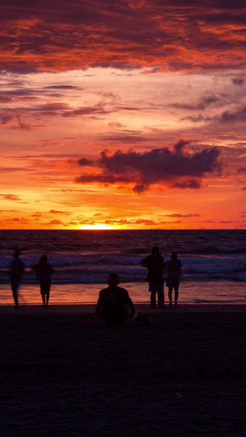 Vertical video - Bali Sunset Timelapse Stock Footage 280128286