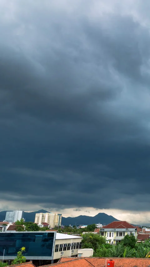 Vertical video - Bandung Storm Clouds Timelapse Stock Footage 280342928