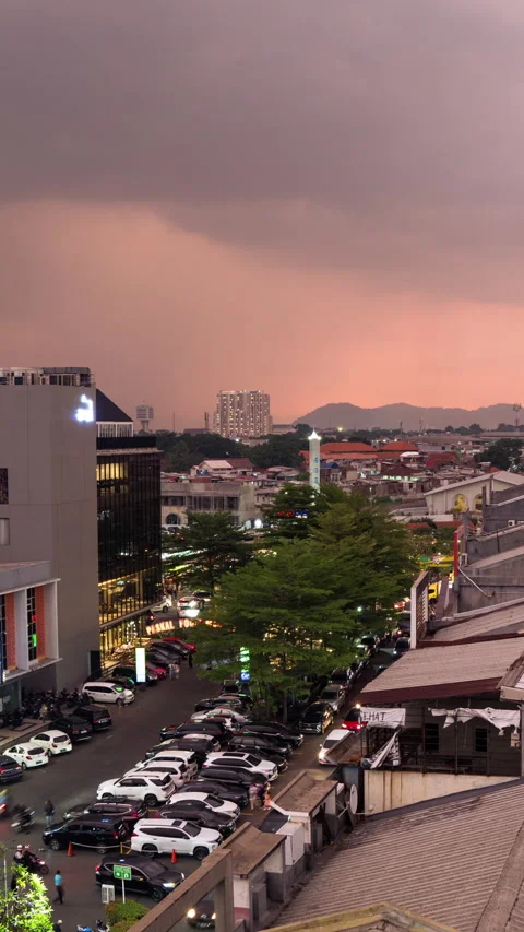 Vertical video - Bandung Sunset Timelapse Stock Footage 291908481