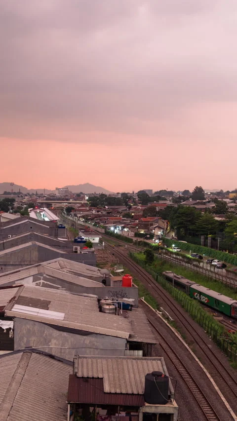 Vertical video - Bandung Sunset Timelapse Stock Footage 291908487