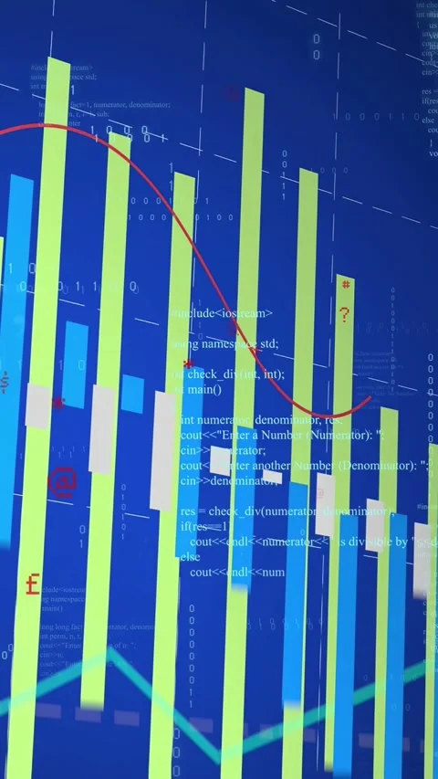 Vertical video: Bar chart rising up, panning right, lines sweeping, scrolling Stock Footage 333839798