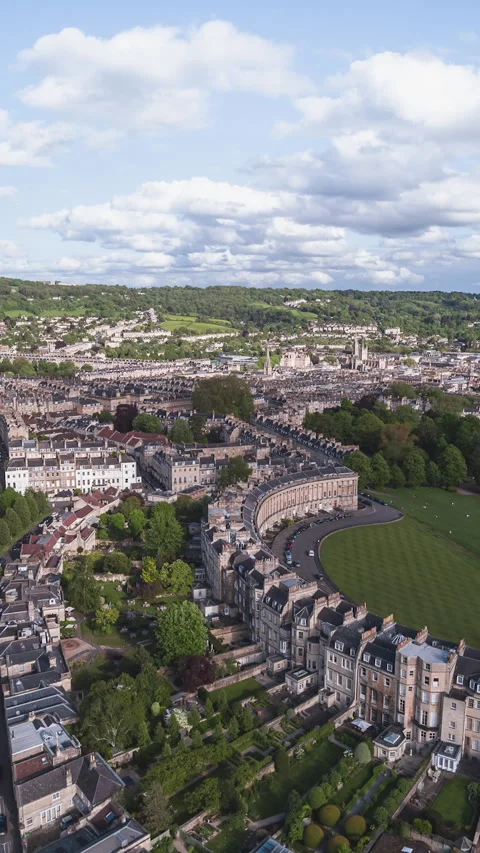 Vertical Video of Bath, Vertical Aerial View Shot, day Stock Footage 270766333