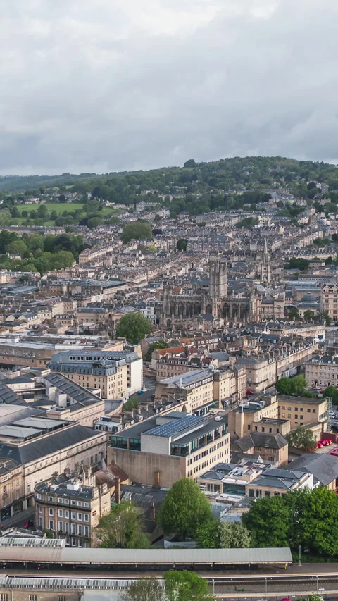 Vertical Video of Bath, Vertical Aerial View Shot, day Stock Footage 270766358