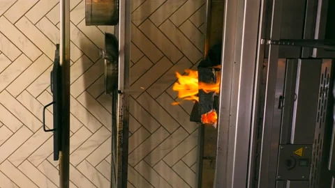 Vertical video of BBQ zone in luxury restaurant Stock Footage 237010423