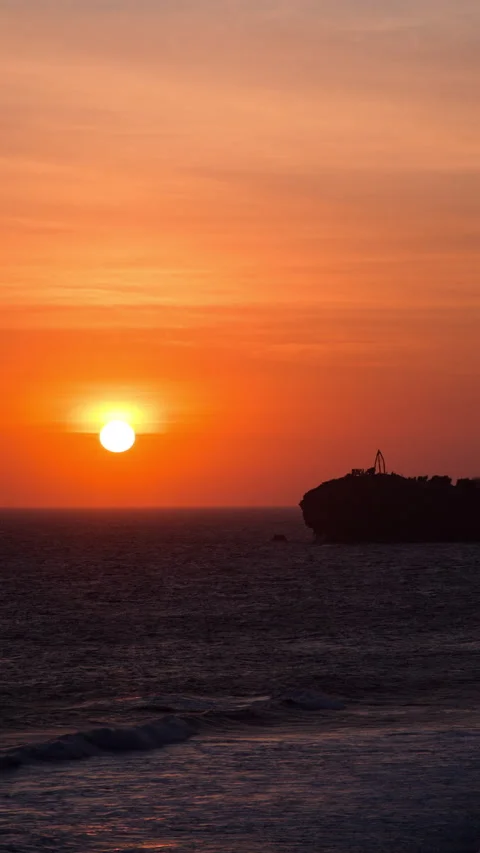 Vertical video - Beach Sunset Timelapse Stock Footage 280062381