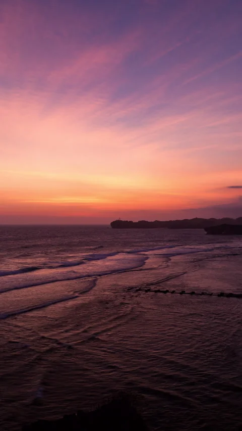 Vertical video - Beach Sunset Timelapse Stock Footage 280062403