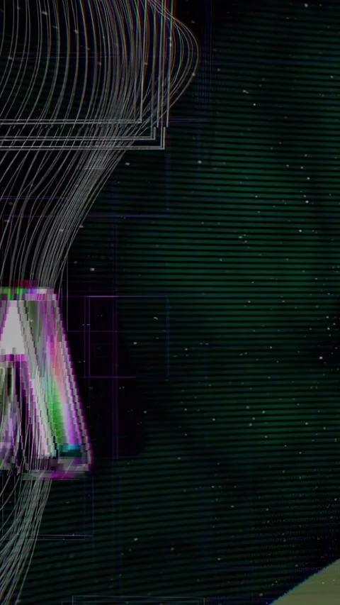 Vertical video: beam sweeping left making white column pulsing, glitch flashing Stock Footage 335678068