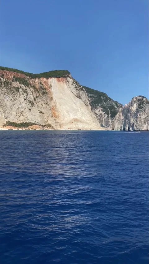 Vertical video Beautiful High Cliffs on the Greek Coastline Stock Footage 308808539