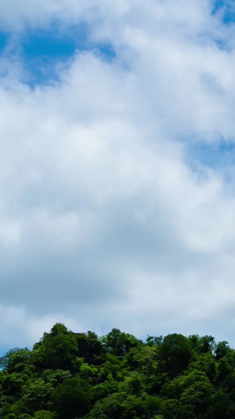 Vertical video, Beautiful panoramic view of mountains with clouds moving Stock Footage 314687938