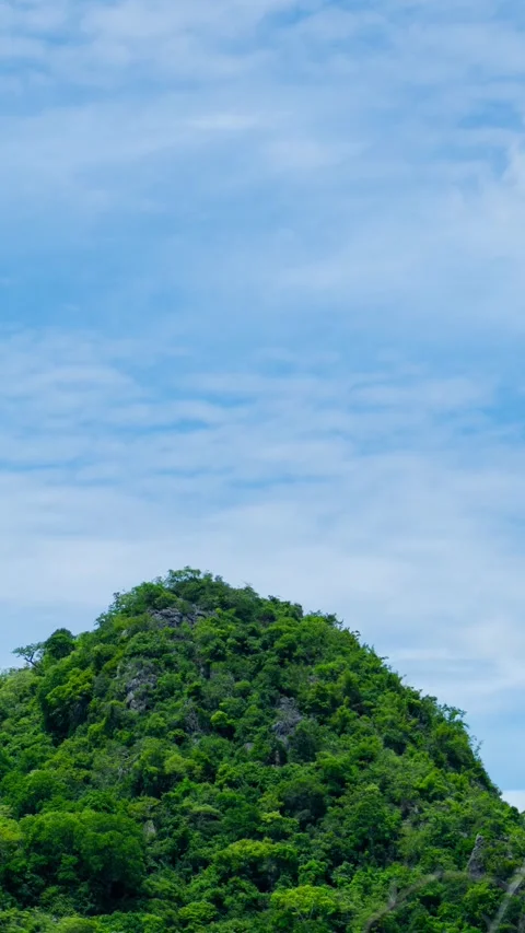 Vertical video, Beautiful panoramic view of mountains with clouds moving Stock Footage 314687964