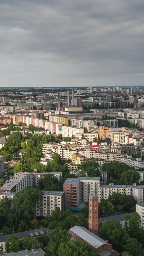 Vertical Video of Berlin, Germany, Vertical Aerial View Shot Stock Footage 310966719