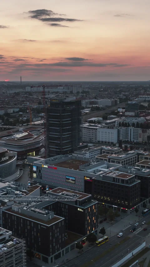 Vertical Video of Berlin, Germany, Vertical Aerial View Shot Stock Footage 310966788