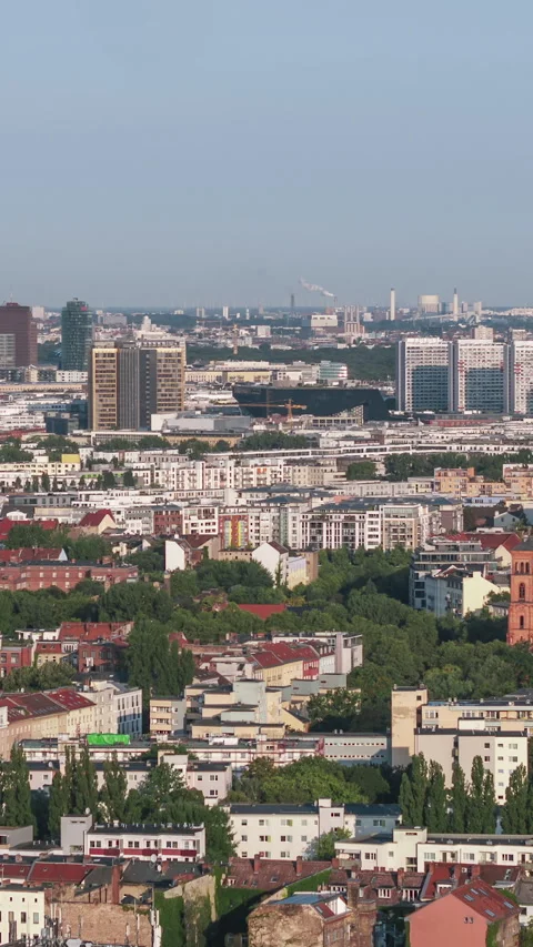 Vertical Video of Berlin, Germany, Vertical Aerial View Shot Stock Footage 310966793
