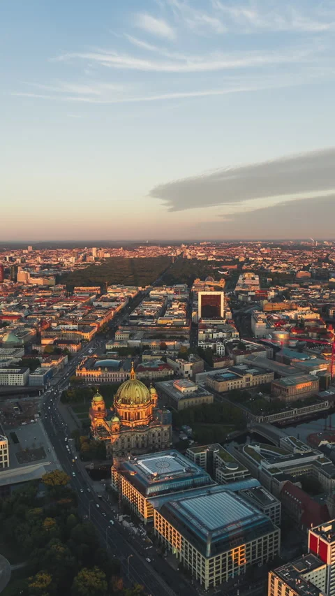 Vertical Video of Berlin, Germany, Vertical Aerial View Shot Stock Footage 310966821