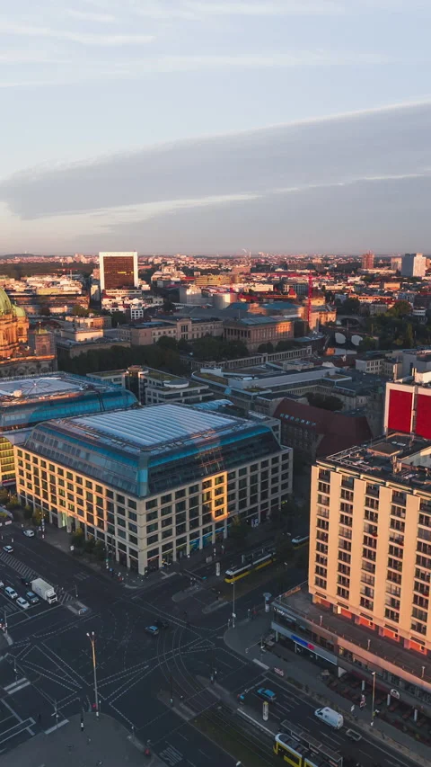 Vertical Video of Berlin, Germany, Vertical Aerial View Shot Stock Footage 310966843