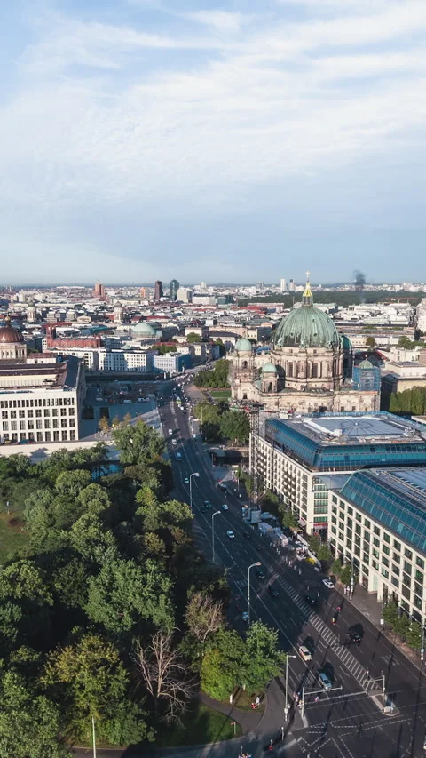 Vertical Video of Berlin, Germany, Vertical Aerial View Shot Video stock 310966860