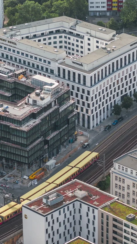 Vertical Video of Berlin, Germany, Vertical Aerial View Shot Video stock 310966946