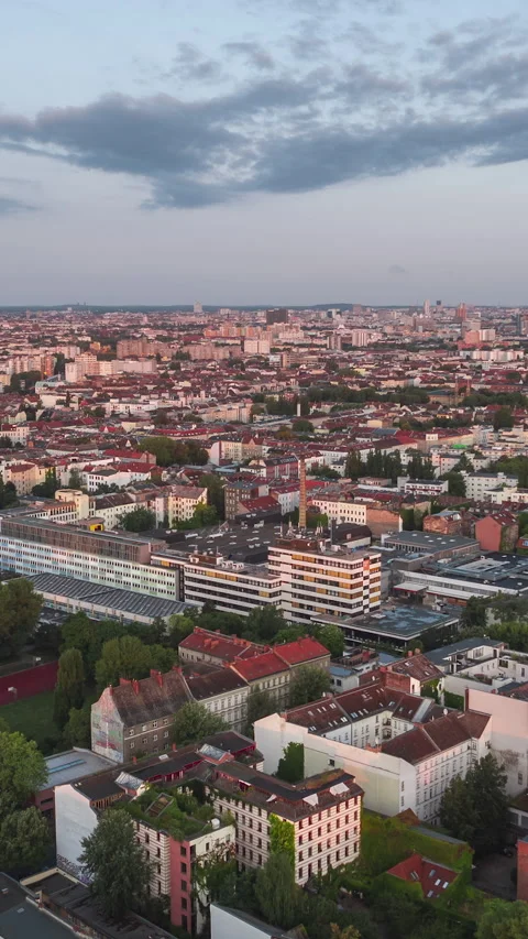 Vertical Video of Berlin, Germany, Vertical Aerial View Shot Video stock 311062027