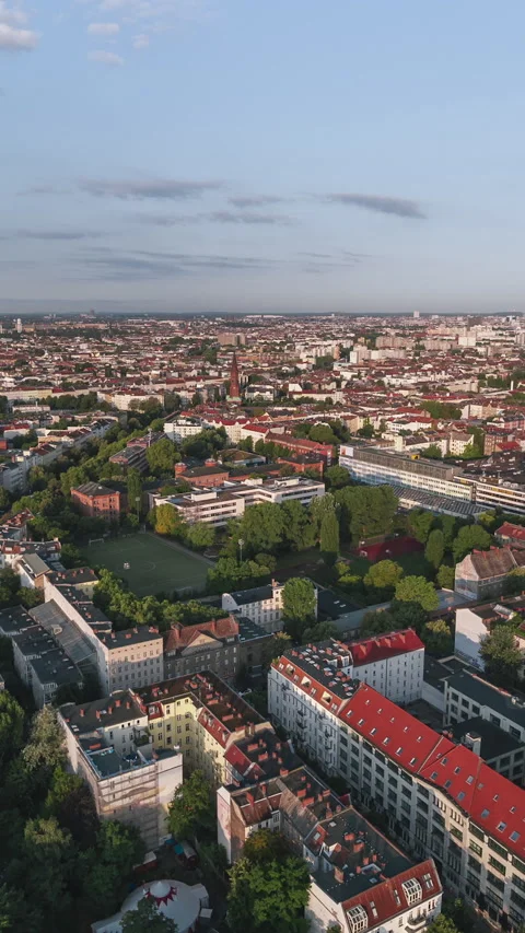 Vertical Video of Berlin, Germany, Vertical Aerial View Shot Stock Footage 311062055