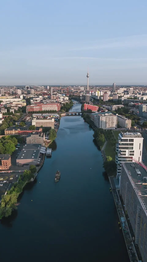 Vertical Video of Berlin, Germany, Vertical Aerial View Shot Stock Footage 311062067