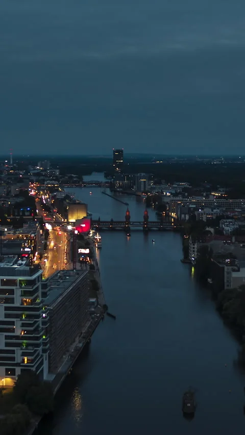 Vertical Video of Berlin, Germany, Vertical Aerial View Shot Stock Footage 311062130