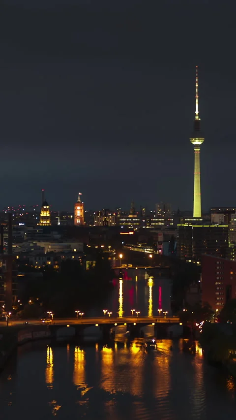 Vertical Video of Berlin, Germany, Vertical Aerial View Shot Stock Footage 311062167