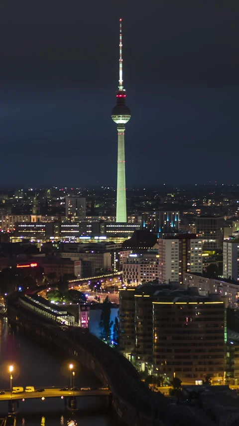 Vertical Video of Berlin, Germany, Vertical Aerial View Shot Stock Footage 311062190