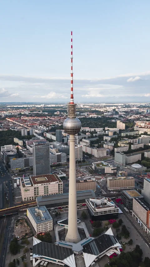 Vertical Video of Berlin, Germany, Vertical Aerial View Shot Stock Footage 311062286