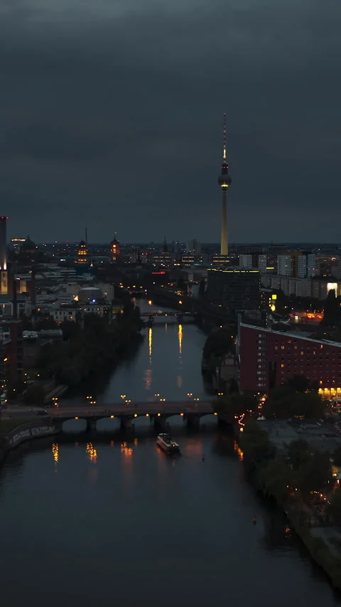 Vertical Video of Berlin, Germany, Vertical Aerial View Shot Stock Footage 311062290