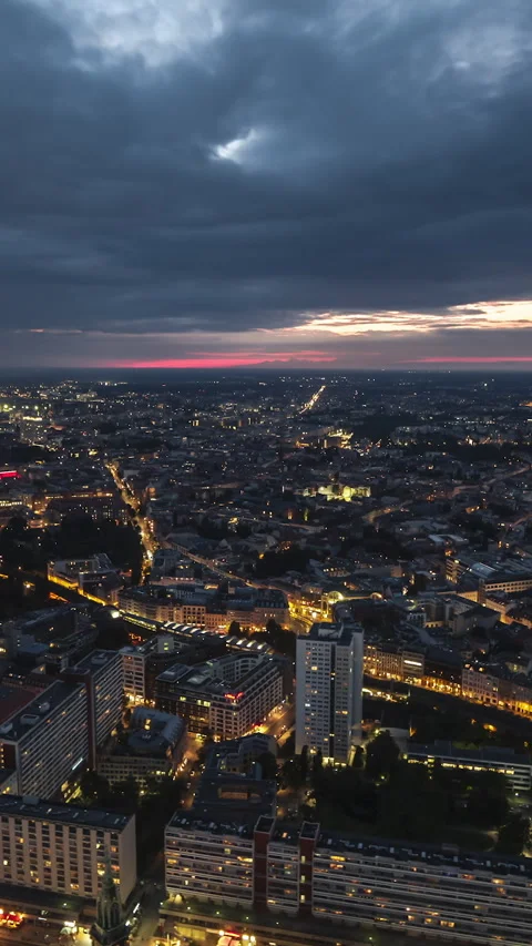 Vertical Video of Berlin, Germany, Vertical Aerial View Shot Stock Footage 311062410