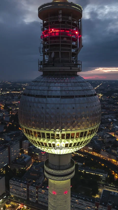 Vertical Video of Berlin, Germany, Vertical Aerial View Shot Stock Footage 311062431