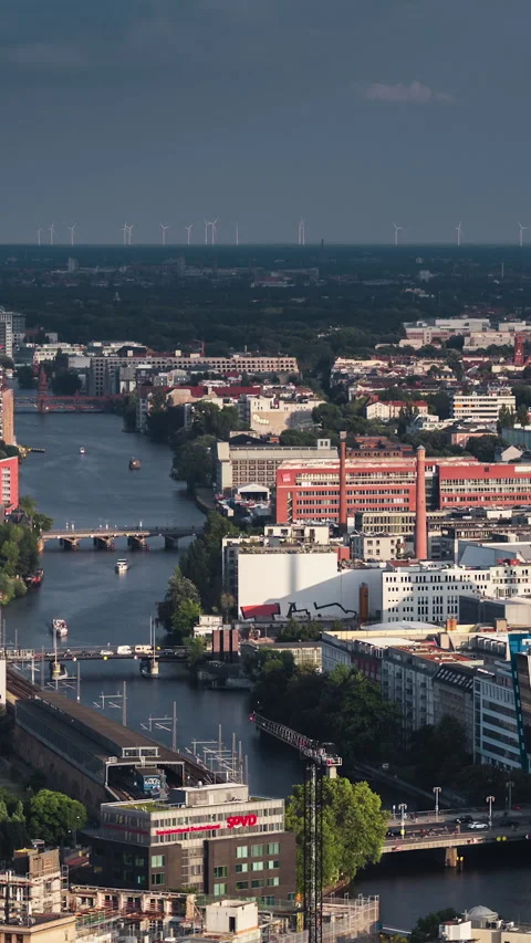 Vertical Video of Berlin, Germany, Vertical Aerial View Shot Stock Footage 311062518
